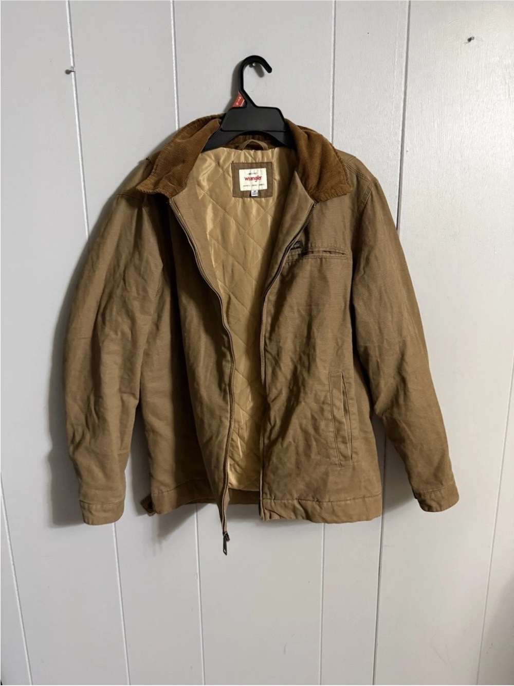 Wrangler Brown Tan Quilted-Lined Military Field Jacket